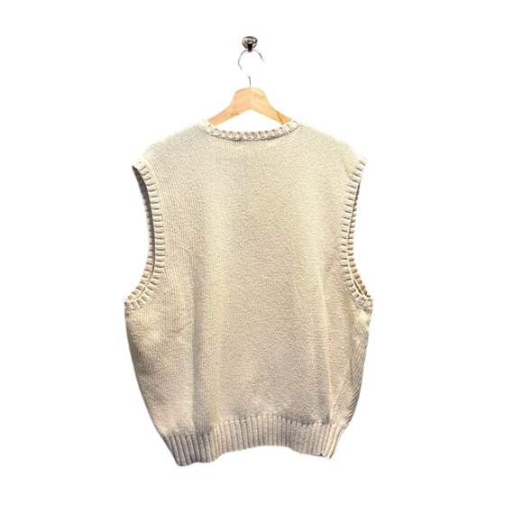 Polo By Ralph Lauren V Neck Sweater Vest Cream Size XXL Y2K Vintage Preppy Retro - Picture 9 of 11